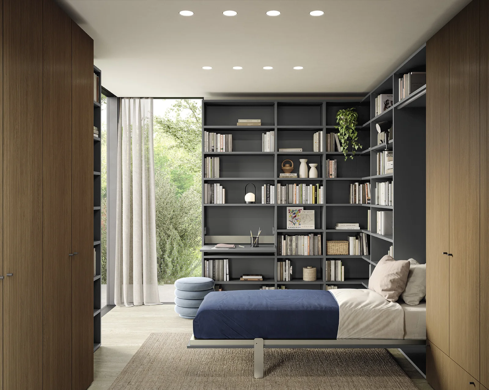 MOMENTI Utility Space, Camere per gli ospiti: composizione U123, vista 1