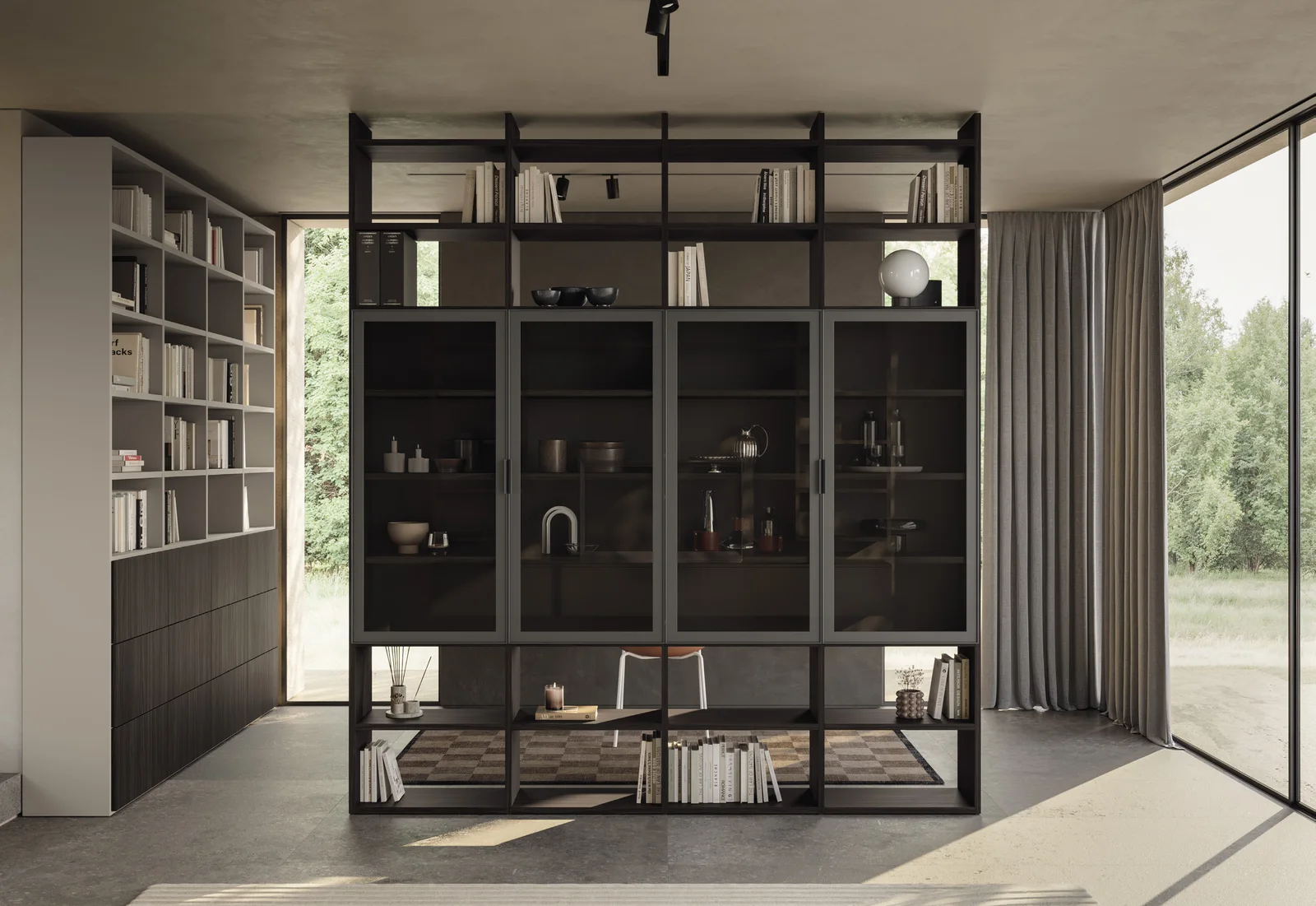 Libreria Infinity nella composizione U115 di MOMENTI Utility Space
